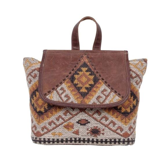 Myra Bag Handbags - Myra Bag Handmade Terreous  Backpack Upcycled Canvas & Cowhide Leather